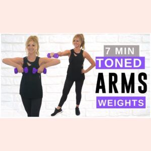 7 Minute TONED ARM Workout With Weights Over 50!