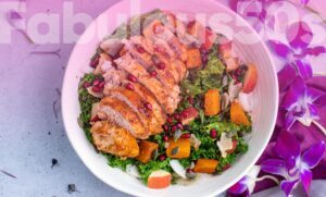 Roasted Chicken Apple Kale Salad