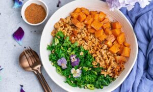 Try This Easy & Quick Cajun Chicken, Sweet Potatoes and Kale Recipe