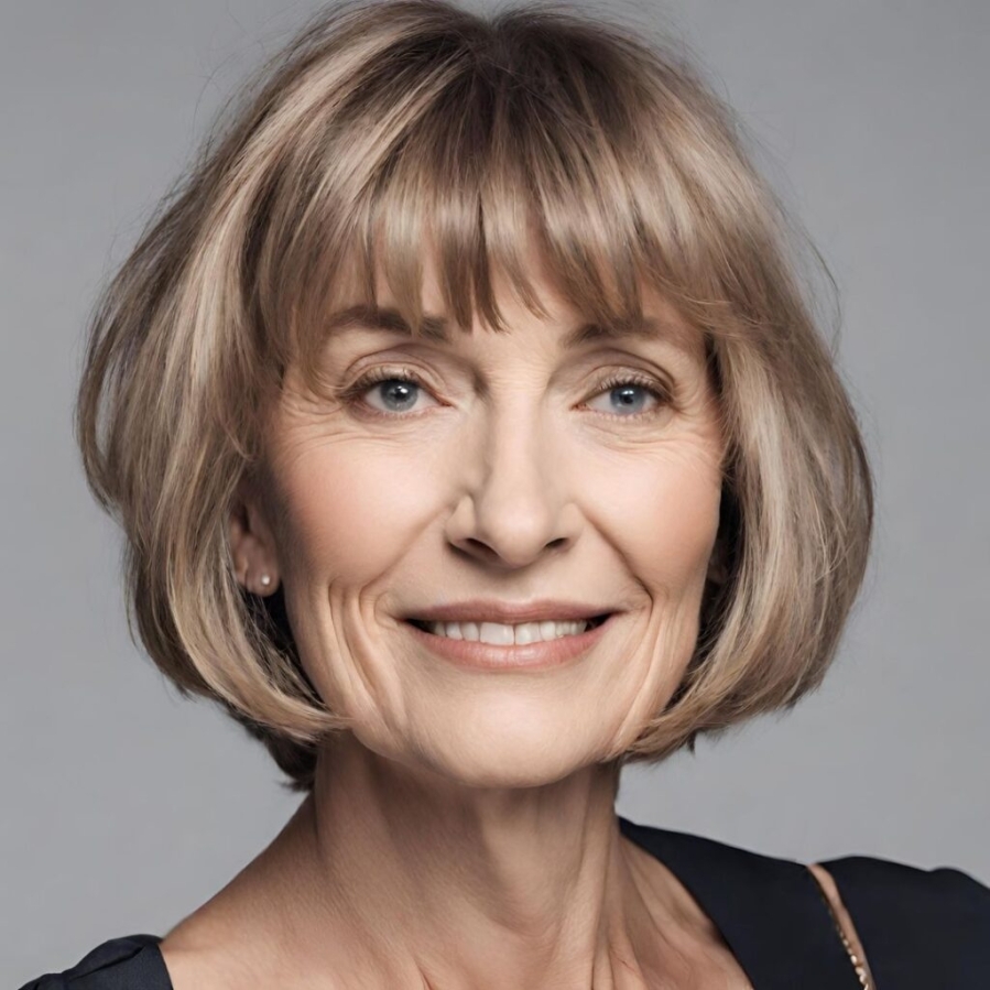 Hairstyles for Diamond-Shaped Faces in Your 50s