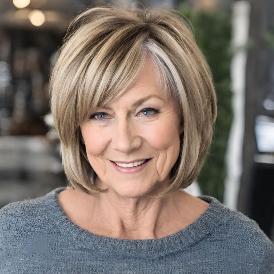 Hairstyles for Round Faces in Your 50s