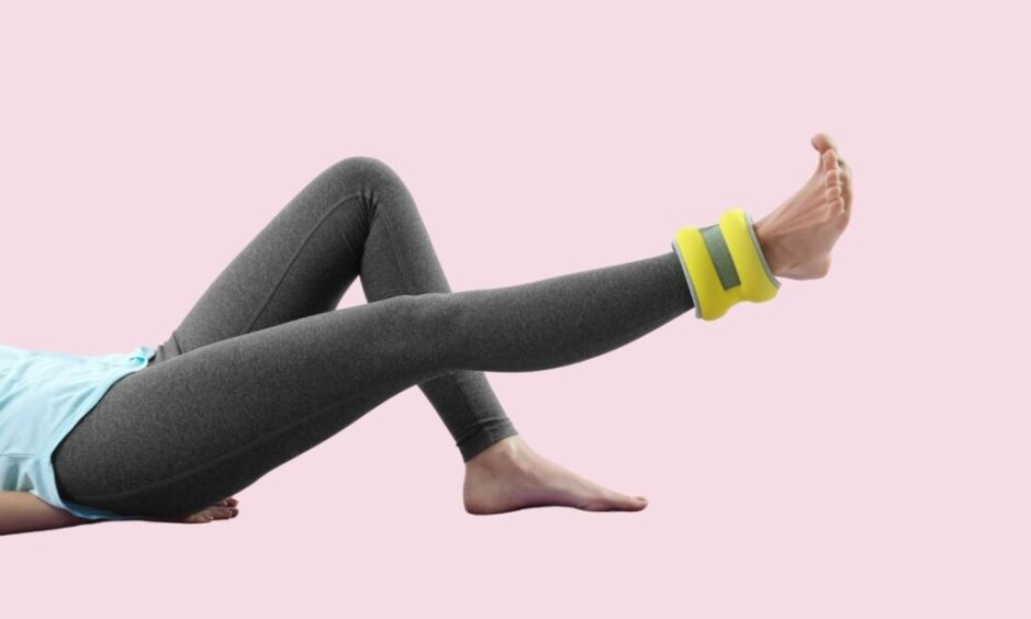 Slim leg workout with ankle weights